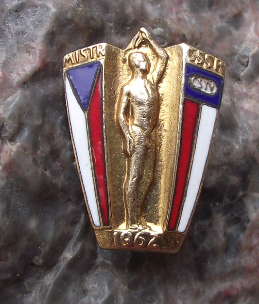 1962 CSTV Czechoslovakia State Sports Association Champions Pin Badge