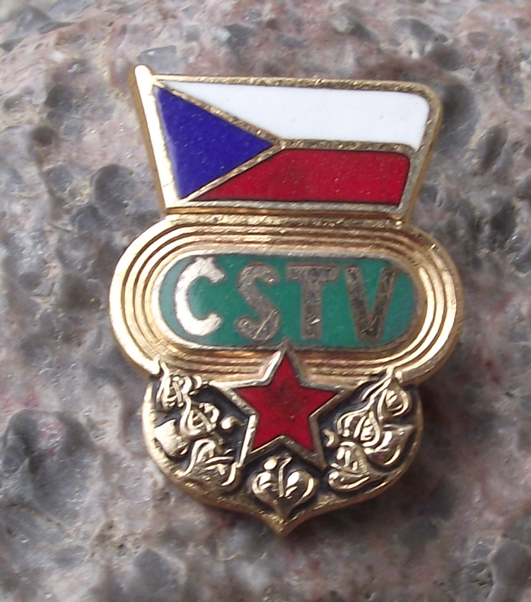 Vintage CSTV Czechoslovakia State Sports Association Members Numbered Pin Badge