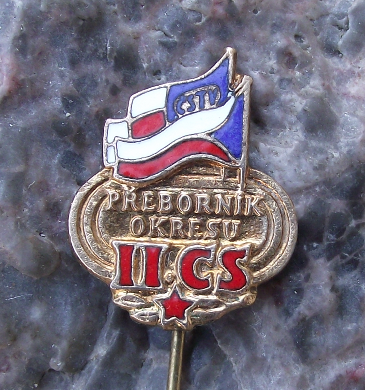 1962 Czechoslovakia Czech State Sports Regional Champion CSTV Gold Pin Badge