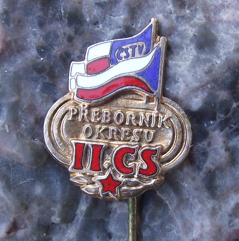 1962 Czechoslovakia Czech State Sports Regional Champion CSTV Gold Pin Badge
