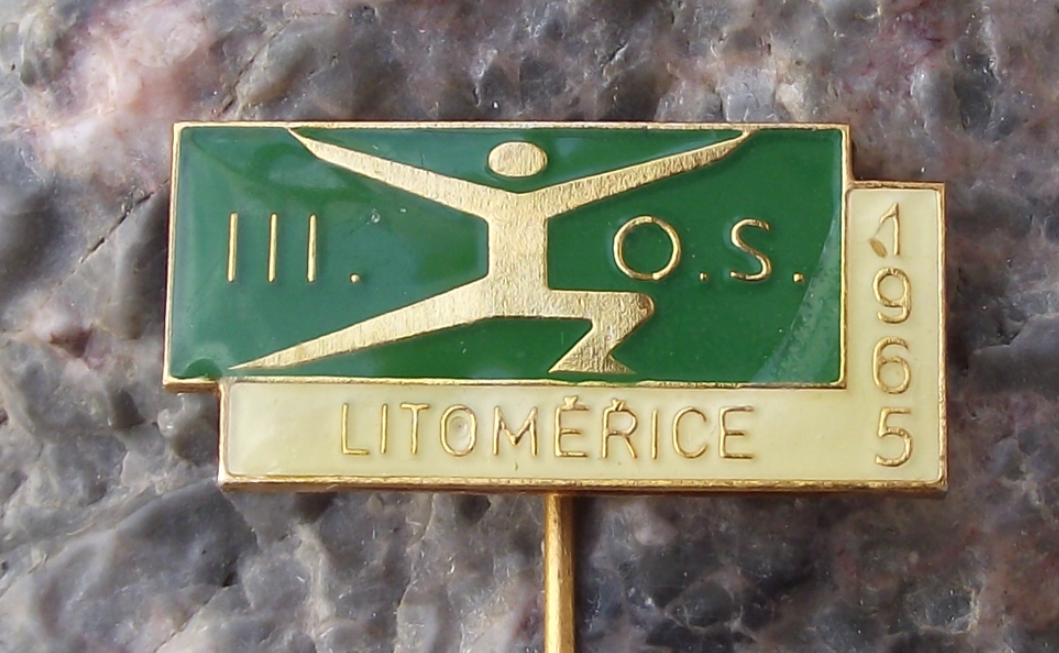 1965 Czech 3rd Spartakiad Mass Gymnastics Regional Event Litomerice Pin Badge