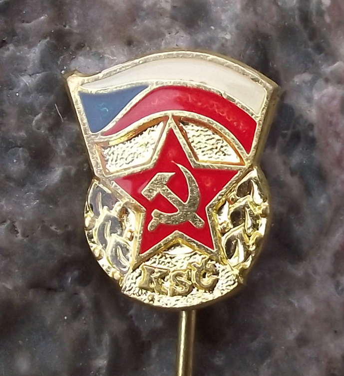 Rare KSC Czechoslovakia Communist Party Official Membership Pin Badge