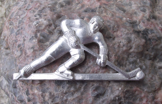 Vintage Soviet Union Russian Ice Hockey Player Pin Badge