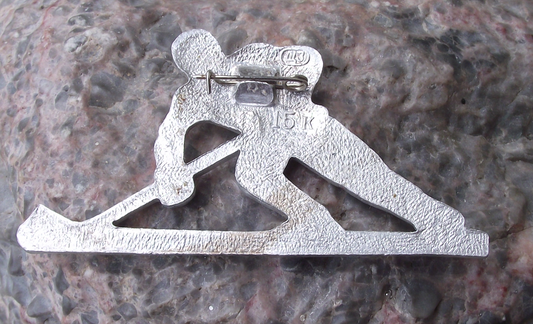 Vintage Soviet Union Russian Ice Hockey Player Pin Badge