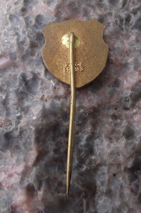 Vintage Hussite Flail and Red Holy Chalice of Taborites Coat of Arms Pin Badge