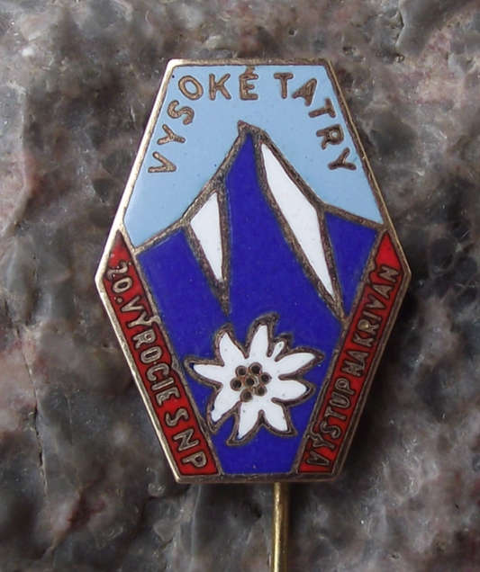 1964 Slovakia National Ascent of Krivan Mountain Climbing SNP Pin Badge