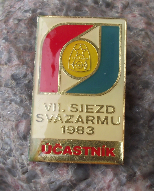 1983 Svazarm Czech Army Reserves VII 7th Conference Participant Pin Badge