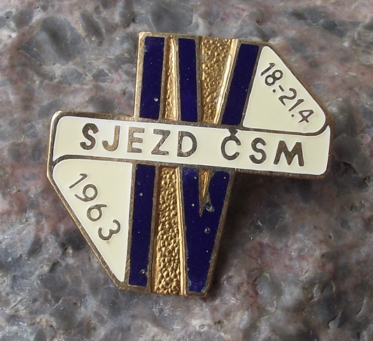 1963 CSM IV 4th Czech Communist Youth Organisation Conference Pin Badge