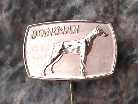 Vintage Dobermann Pinscher Working Dog Czechoslovakia Show Pin Badge