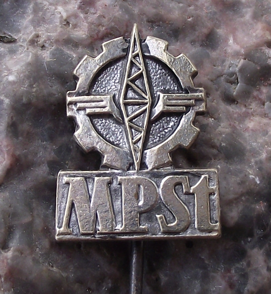 Vintage Larger MPSt Czechoslovakia Ministry of Precision Engineering Pin Badge