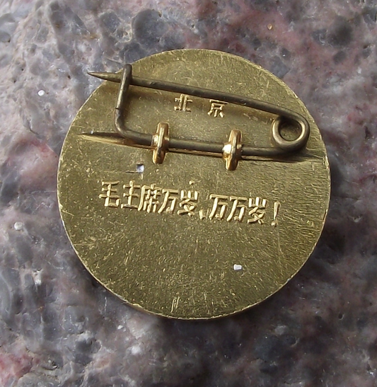 Vintage Chairman Mao Zedong Chinese Leader 10,000 Years Pin Badge