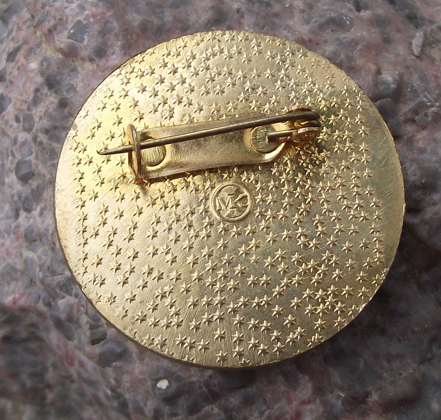 Vintage WFDY Socialist Youth Club Prague Moscow Flower Logo Pin Badge