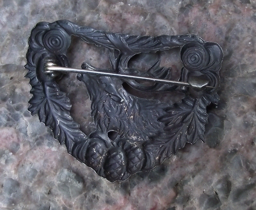 Vintage Czech Stag Deer Wreath Brooch Hunting Myslivecký Odznak Hat Pin Badge