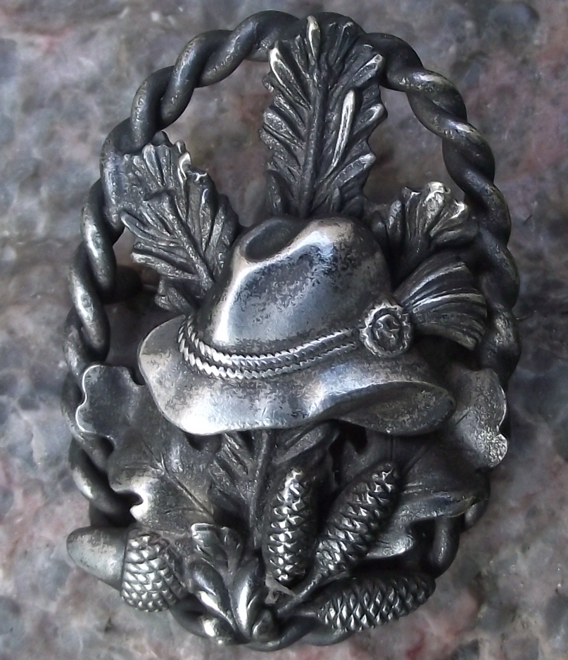Vintage Czech Hunting Hat Wreath Brooch Myslivecký Odznak Lapel Pin Badge