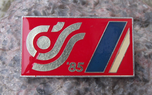 1985 Czech Spartakiad Mass Gymnastics Event Prague Clasp Brooch Pin Badge