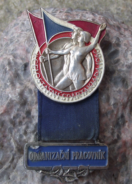 1960 Spartakiad Mass Gymnastics Event Organiser Worker Medal Pin Badge