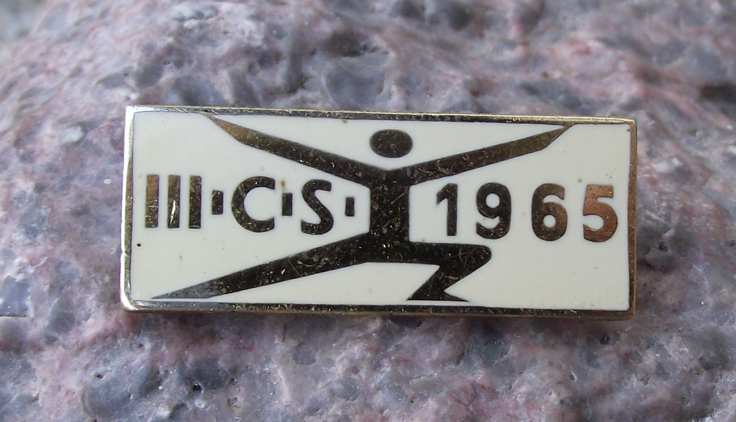 1965 Czech 3rd Spartakiad Mass Gymnastics Event Prague Celebration Pin Badge