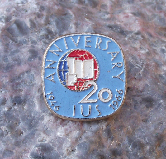 1966 IUS International Students Union 20th Anniversary Pin Badge