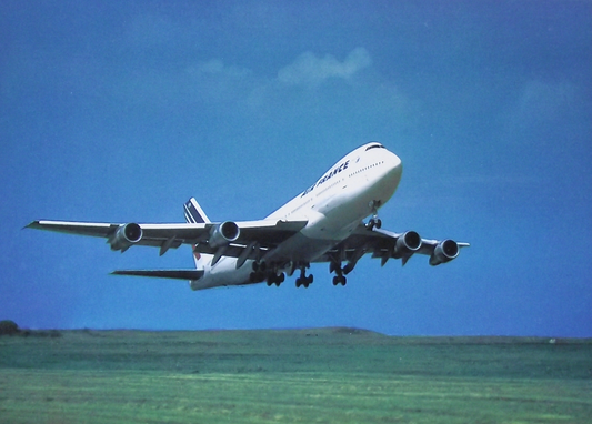 Vintage Air France Boeing 747 Airliner Aircraft Postcard