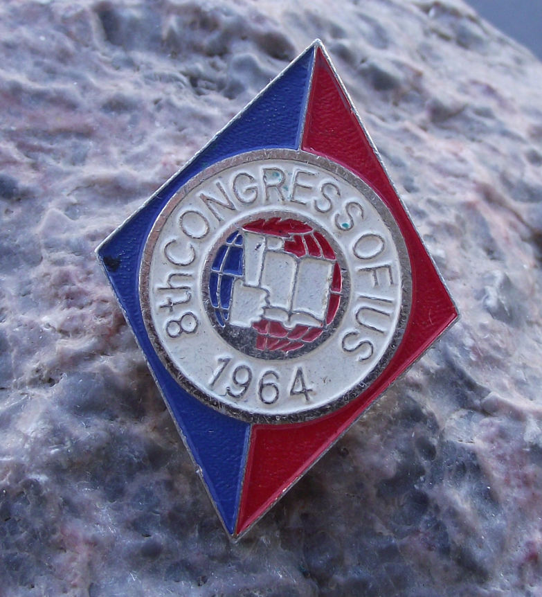 1964 IUS International Students Union 8th Congress Sofia Bulgaria Pin Badge