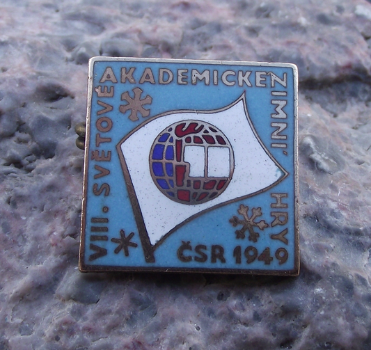 1949 IUS International Students Union 8th World Winter Games Pin Badge