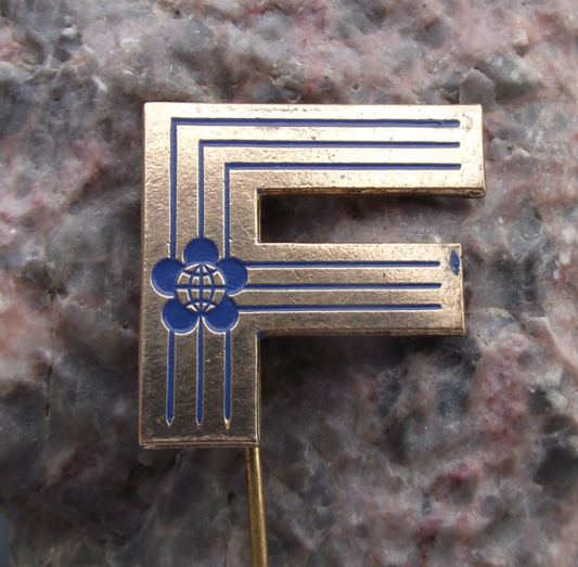 1973 WFDY World Youth Festival East Germany Democratic Federation F Pin Badge