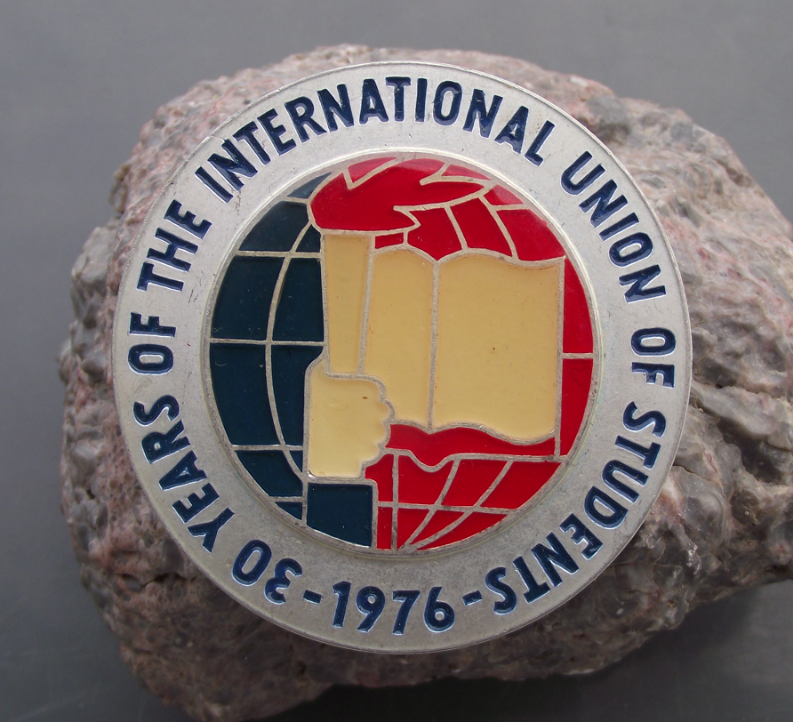 1976 Large IUS International Students Union 30th Anniversary Pin Badge