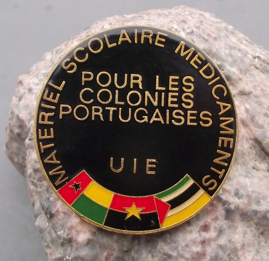 Vintage IUS UIE Medical and Educational Aid for Portugal Colonies Pin Badge