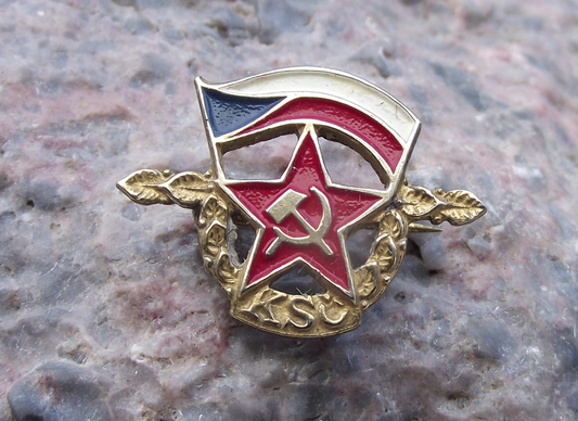 Vintage KSC Czechoslovakia Communist Party Official Membership Brooch Pin