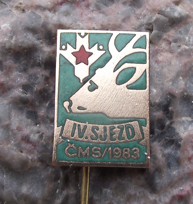 1983 CMMJ Czech Hunting Association 4th National Convention CMS Pin Badge