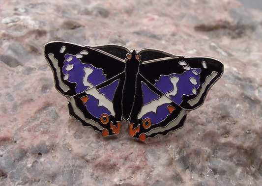 Beautiful Purple Emperor Apatura iris Butterfly Flying Insect Brooch Pin Badge