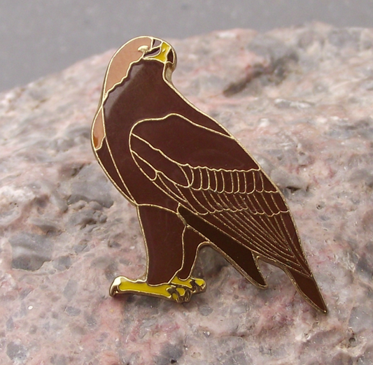 North American Golden Eagle Perched Raptor Prey Bird Wildlife Brooch Pin Badge