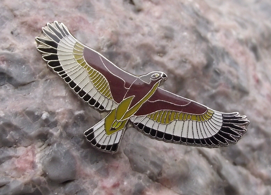 North American Golden Eagle Flying Wildlife Protection Brooch Pin Badge