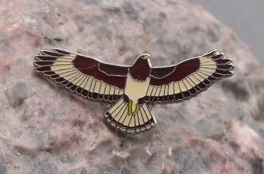 Soaring Buzzard Hawk Wildlife Protection Bird of Prey Raptor Brooch Pin Badge