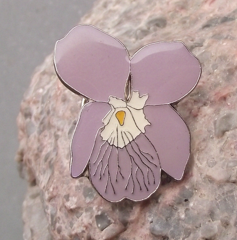 Hairy Violet Purple Wild Flower Pink Bloom Brooch Pin Badge