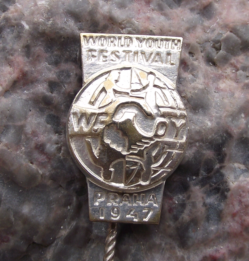 1947 WFDY World Youth Festival Prague Student Federation Pin Badge