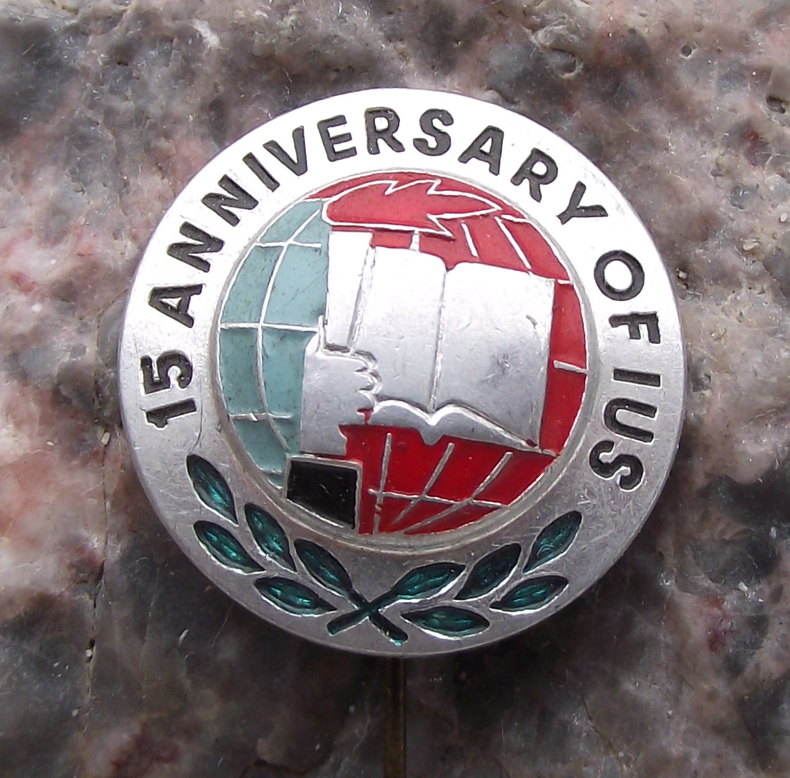 1961 IUS International Students Union 15th Anniversary Pin Badge