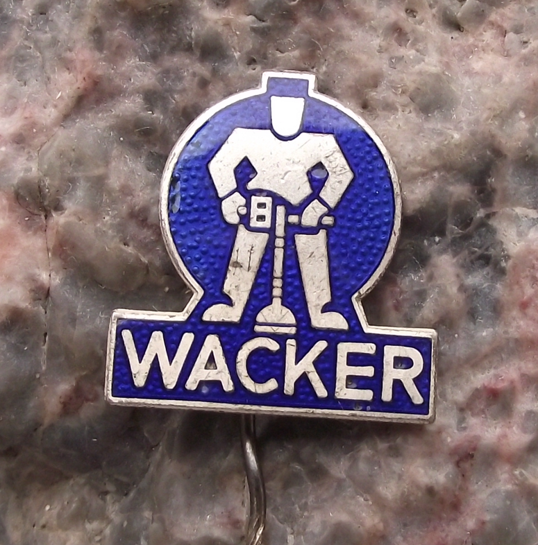 Vintage Wacker Compactors Construction Equipment Tampers Diggers Pin Badge