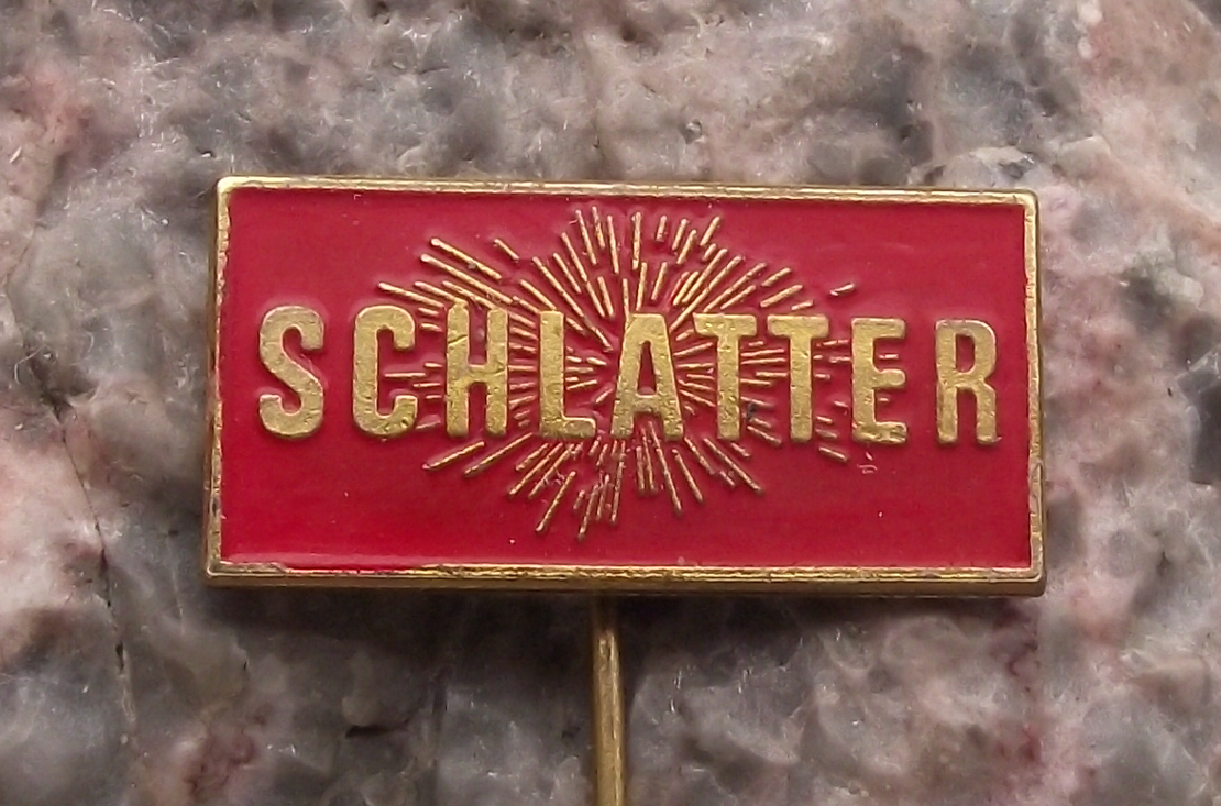 Vintage Schlatter Swiss Welding Weaving Machines Engineering Pin Badge