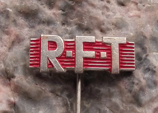 Vintage VEB RFT Radio Television East Germany Stassfurt Electronics Pin Badge