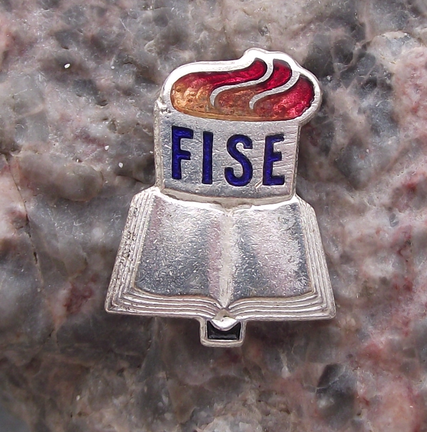 Vintage FISE World Teachers Federation Trade Union DDR East Germany Pin Badge