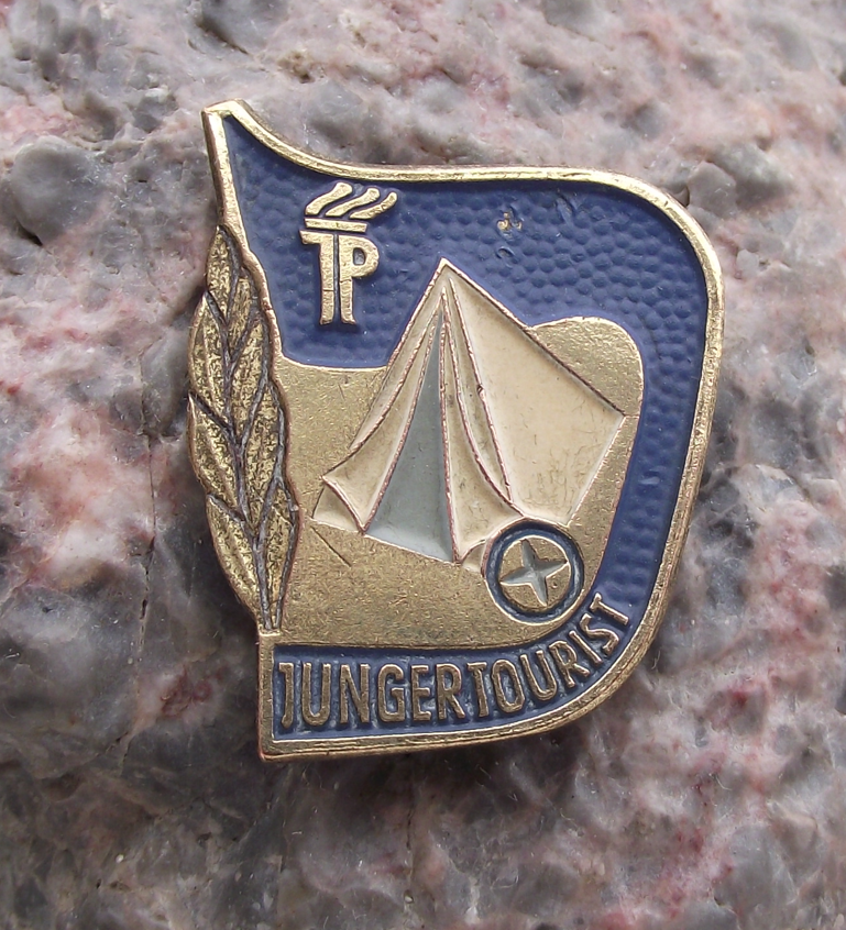 Vintage Ernst Thalmann Pioneers East German Junger Tourist Pin Badge