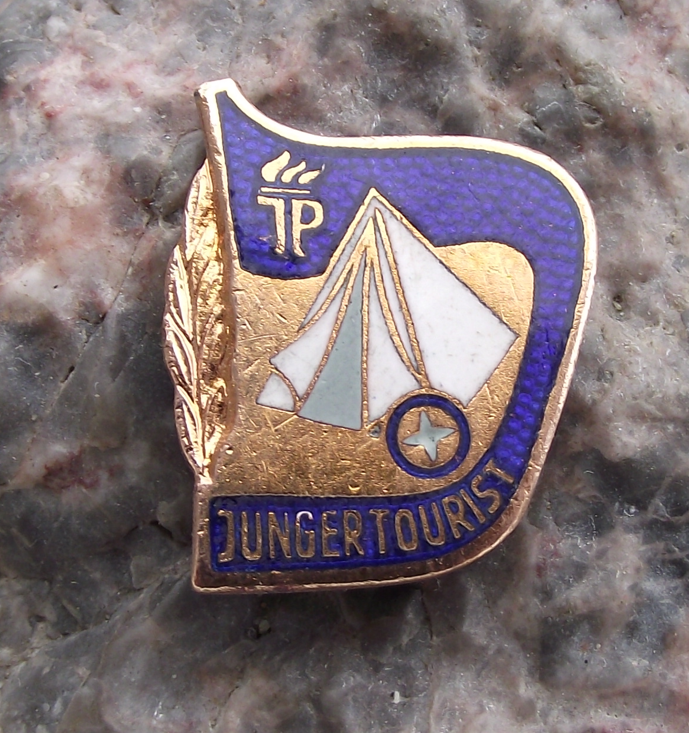 Vintage Ernst Thalmann Pioneers East German Junger Tourist Smaller Pin Badge