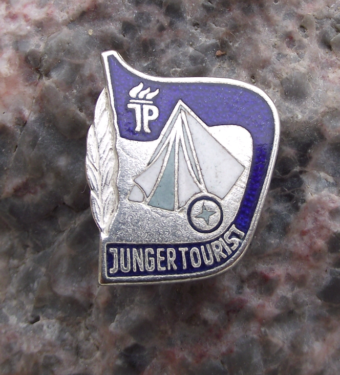 Vintage Ernst Thalmann Pioneers East German Junger Tourist Smaller Pin Badge