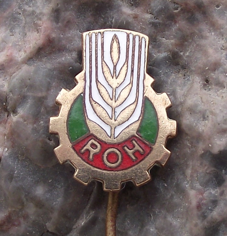 Vintage Czech Trade Union Association Machine Cog Wheat ROH Pin Badge