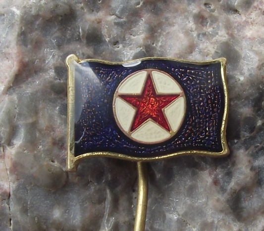 Vintage Czechoslovakia Maritime Navigation Company Flag Pin Badge
