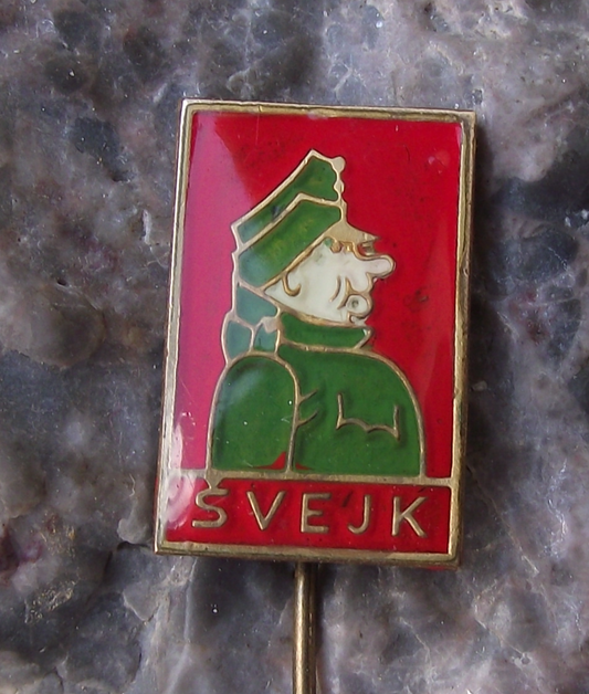 Vintage Good Soldier Svejk Jaroslav Hasek Czech Writer Famous Book Pin Badge