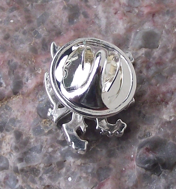Czechia Czech Republic Rampant Lion National Coat of Arms Silver Color Pin Badge