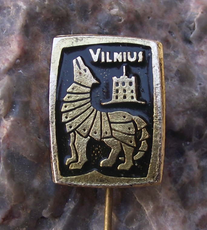 Vintage Lithuania Vilnius Capital City Legendary Iron Wolf Pin Badge - Badgecrazy