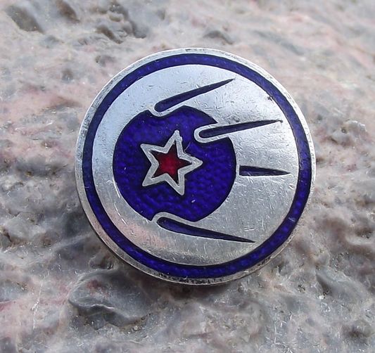 1957 Sputnik 1 Satellite Soviet Red Star First Object in Space Mission Pin Badge - Badgecrazy